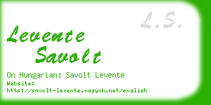 levente savolt business card